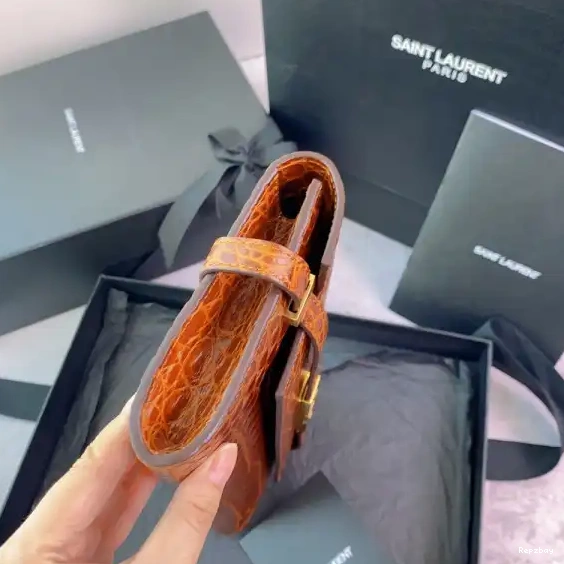 Rep ladies REP IN YSL MANHATTAN CROCODILE-EMBOSSED CLUTCH LEATHER 0515